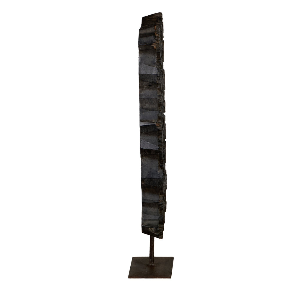 Floral Textile Printing Block on Iron Stand by Studio Vastu