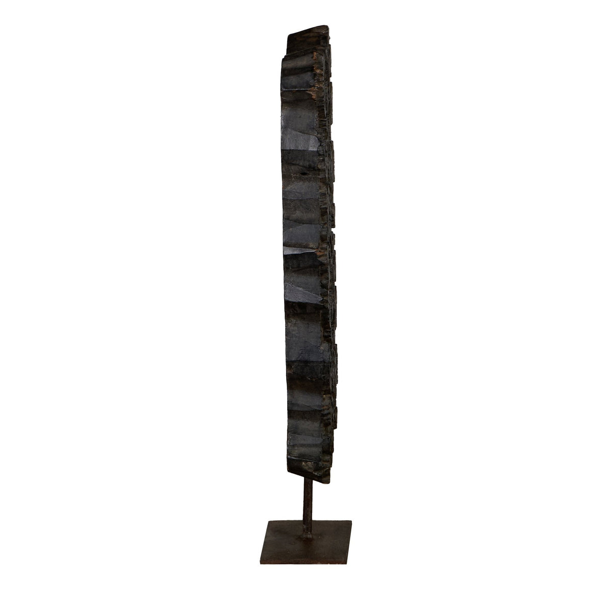 Floral Textile Printing Block on Iron Stand by Studio Vastu
