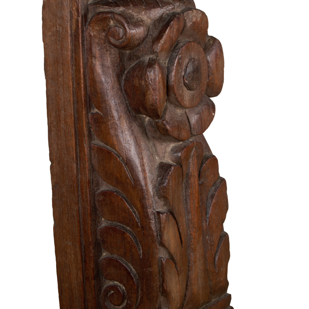 Floral Wood Carving Brackets on Iron Stands by Studio Vastu