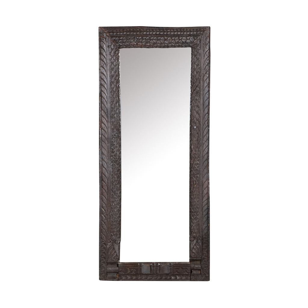 Foliate Teak Wood Wall Mirror by Studio Vastu