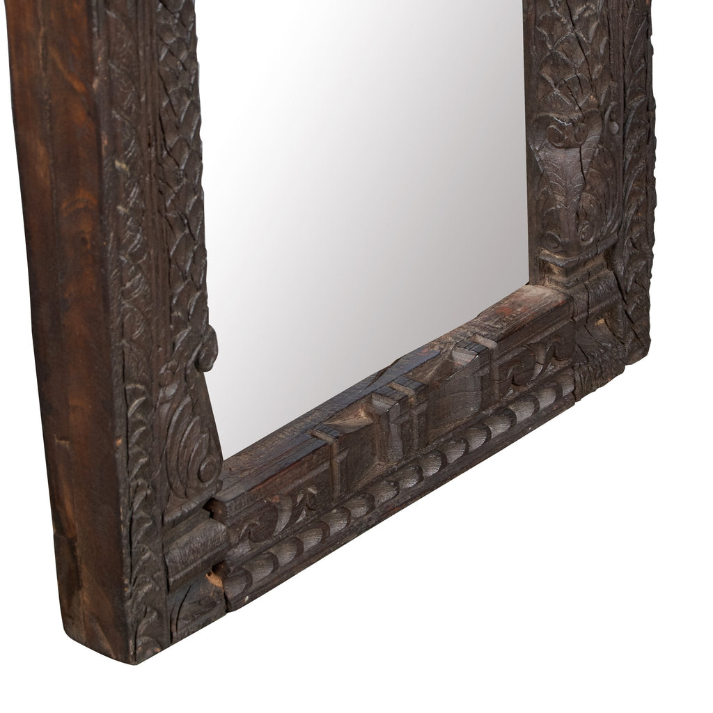 Foliate Teak Wood Wall Mirror by Studio Vastu
