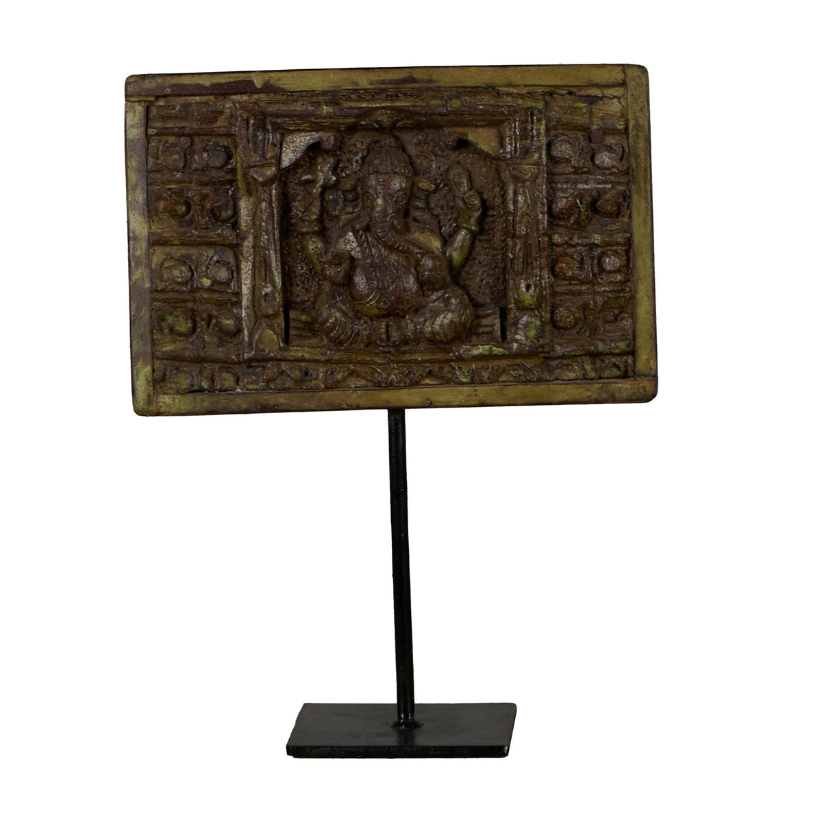 Ganesh Carved Wood Temple Panel by Studio Vastu