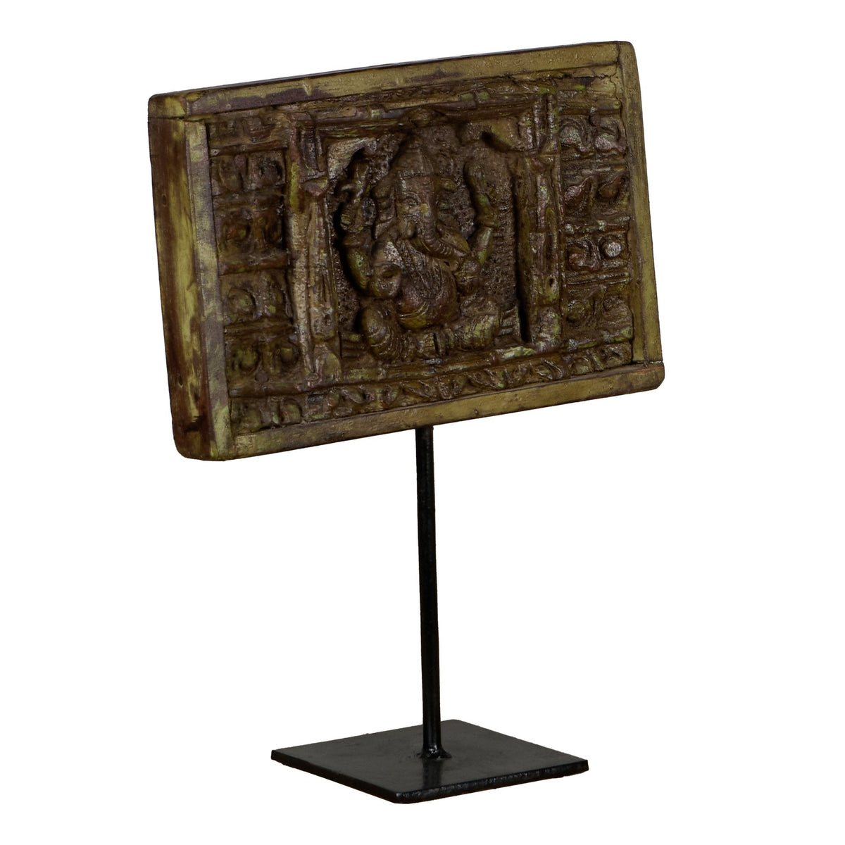 Ganesh Carved Wood Temple Panel by Studio Vastu