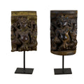 Ganesh Wood and Iron Relief Stand by Studio Vastu