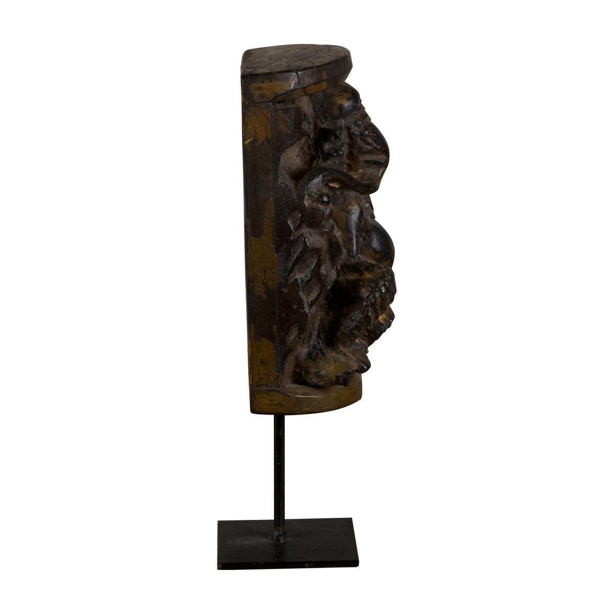 Ganesh Wood and Iron Relief Stand by Studio Vastu