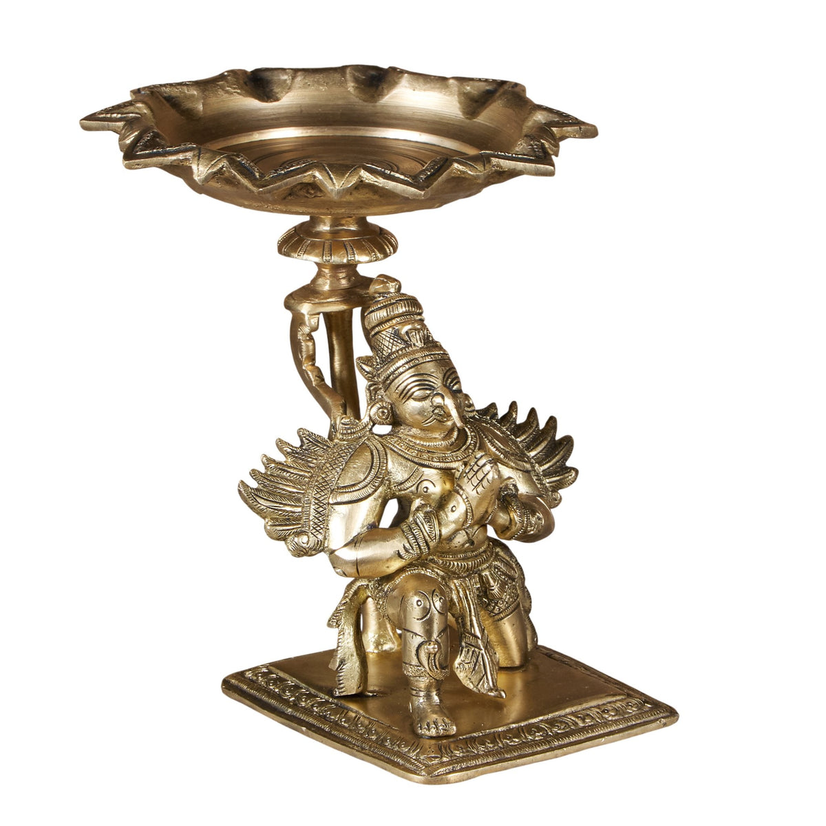 Garuda Brass Lotus Diya by Studio Vastu