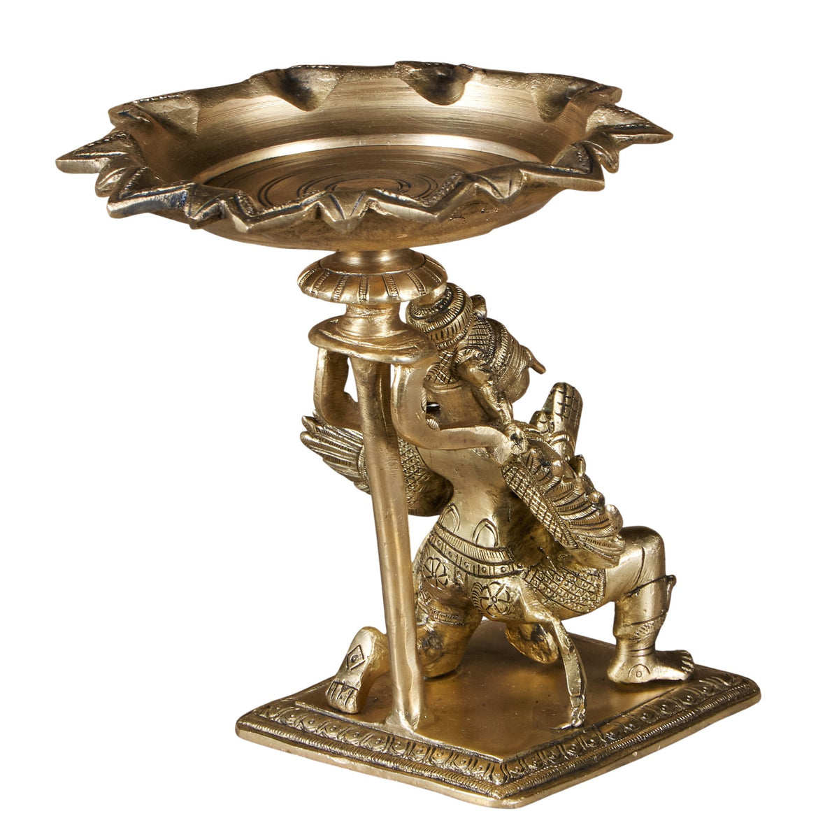 Garuda Brass Lotus Diya by Studio Vastu