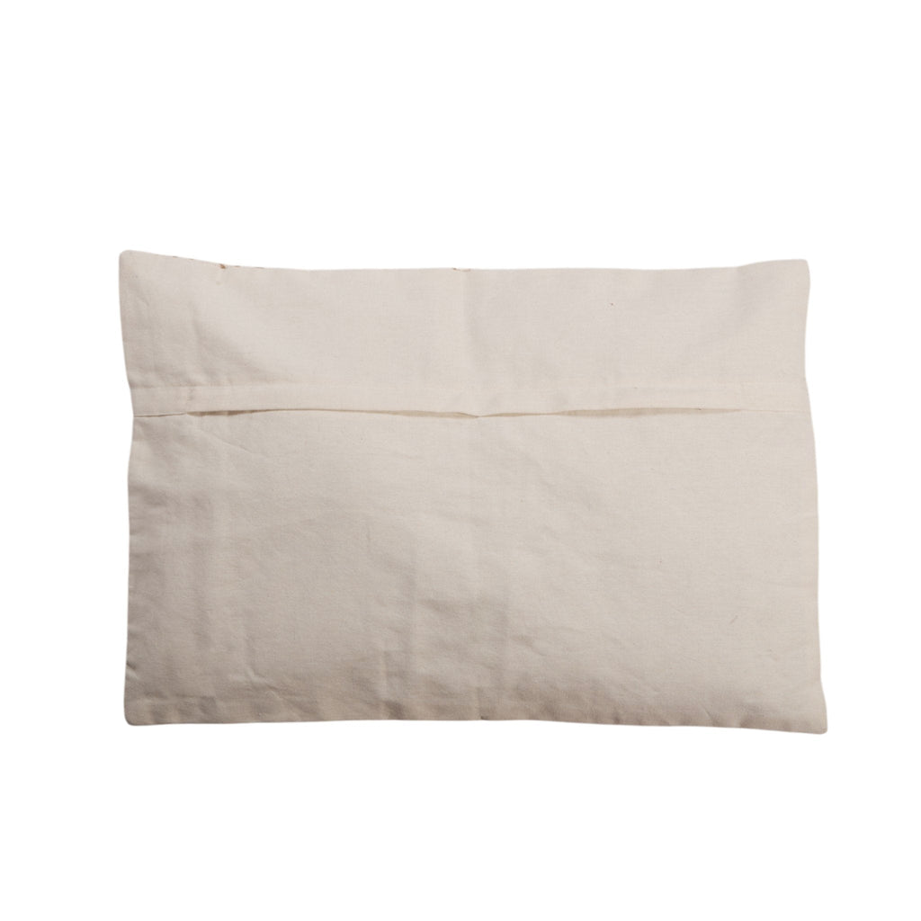 Geometric Embroidered Cotton Lumbar Cushion Cover by Studio Vastu