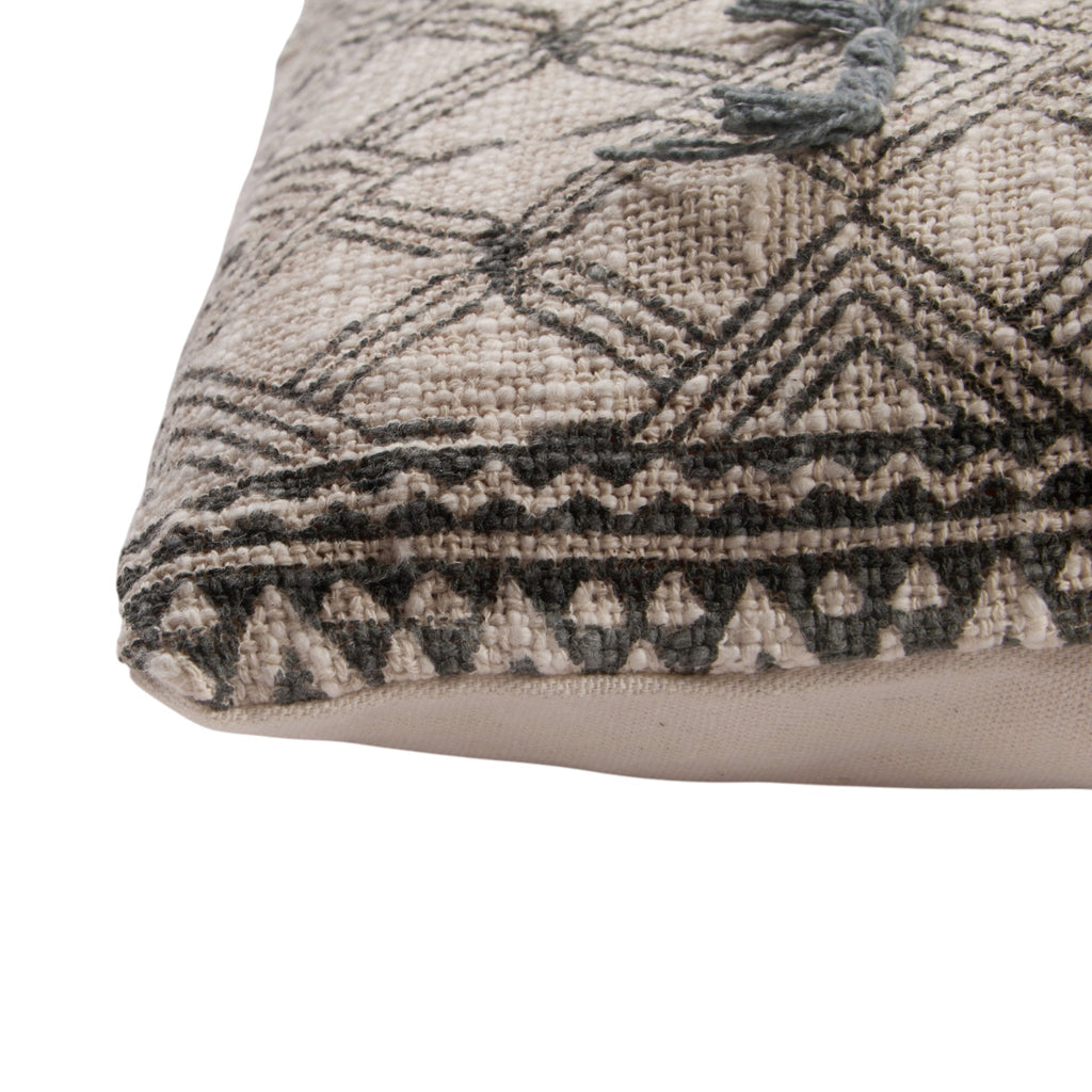 Geometric Tasseled Cotton Cushion Cover by Studio Vastu