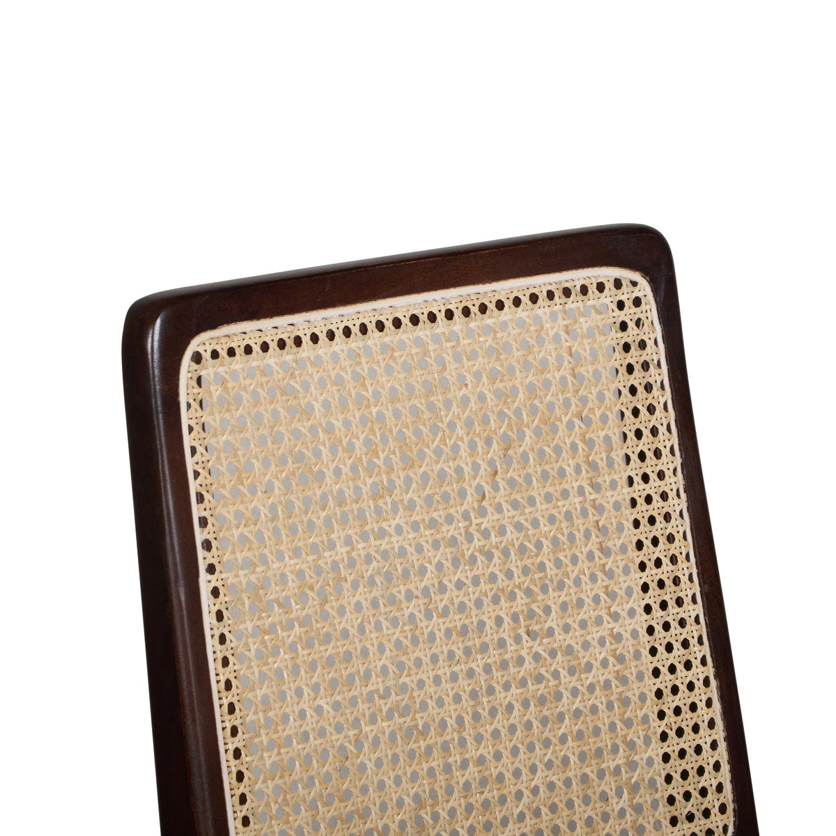 Graphic Face Acacia Wood Bouclé Dining Chair by Studio Vastu