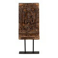 Hand-Carved Laxmi Wood Relief Panel by Studio Vastu
