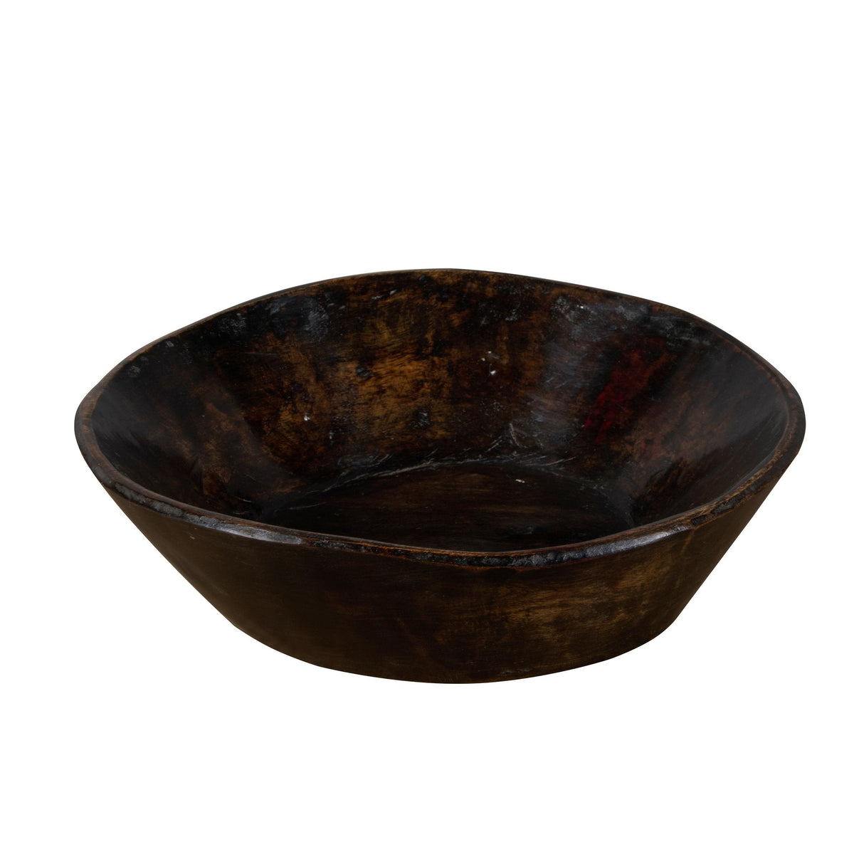 Hand-Carved Vintage Teak Accent Bowl by Studio Vastu