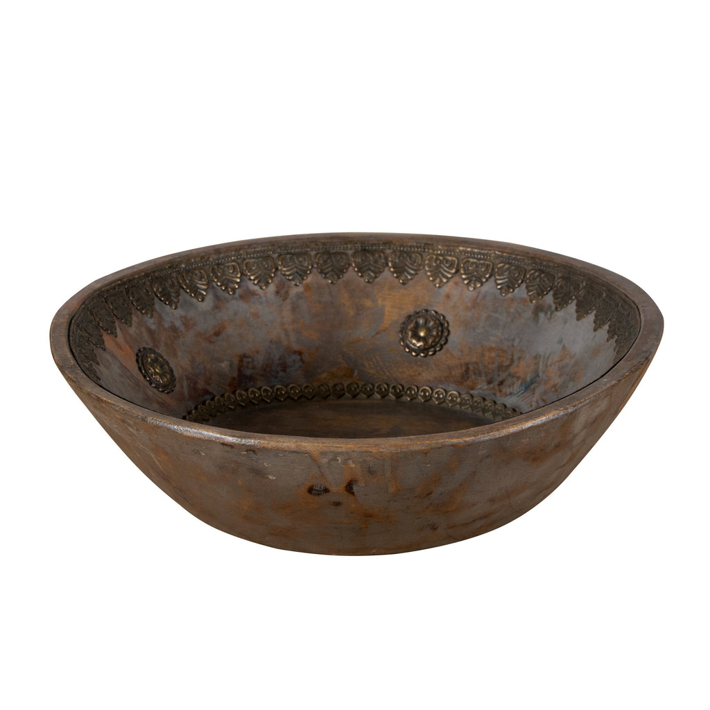 Hand-Carved Vintage Teak Accent Bowl by Studio Vastu