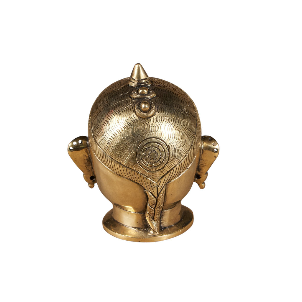 Hand-Cast Brass Folk Head Sculpture by Studio Vastu
