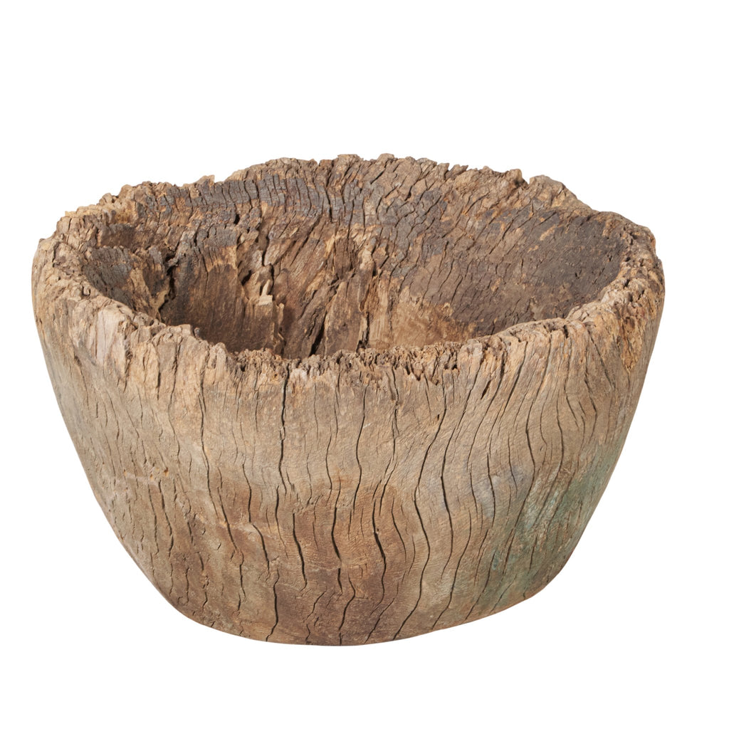 Hand-Hewn Wooden Grain Mortar Bowl by Studio Vastu