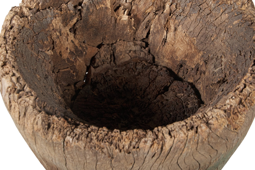 Hand-Hewn Wooden Grain Mortar Bowl by Studio Vastu