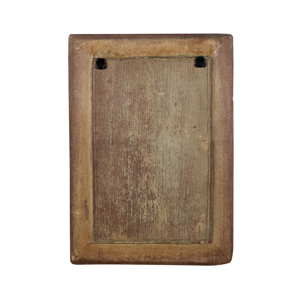 Hand-Painted Charan Paduka Wooden Wall Panel by Studio Vastu