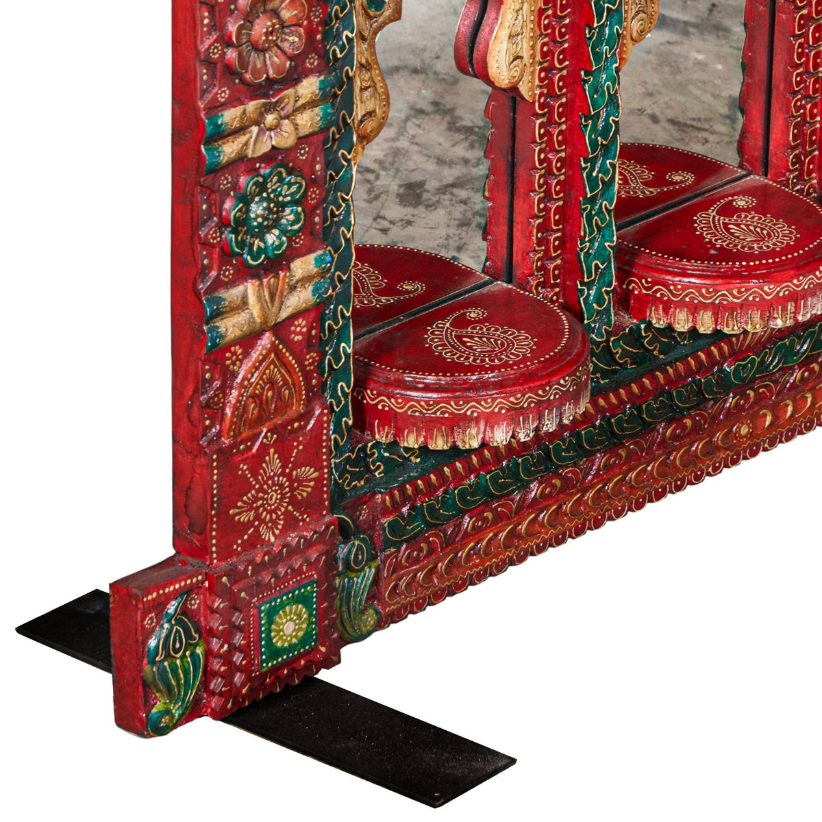 Hand-Painted Elephant Jharokha Mirror by Studio Vastu