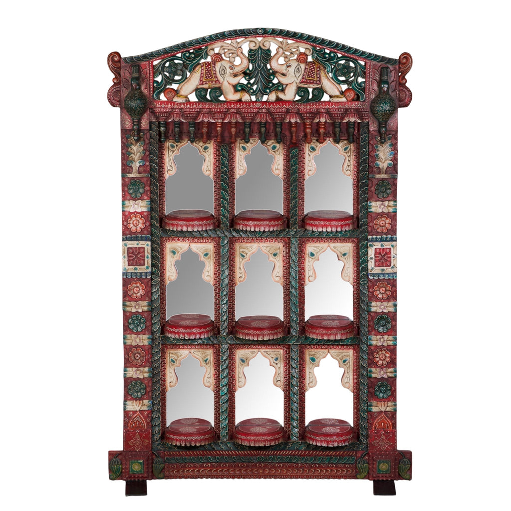 Hand-Painted Elephant Jharokha Mirror by Studio Vastu