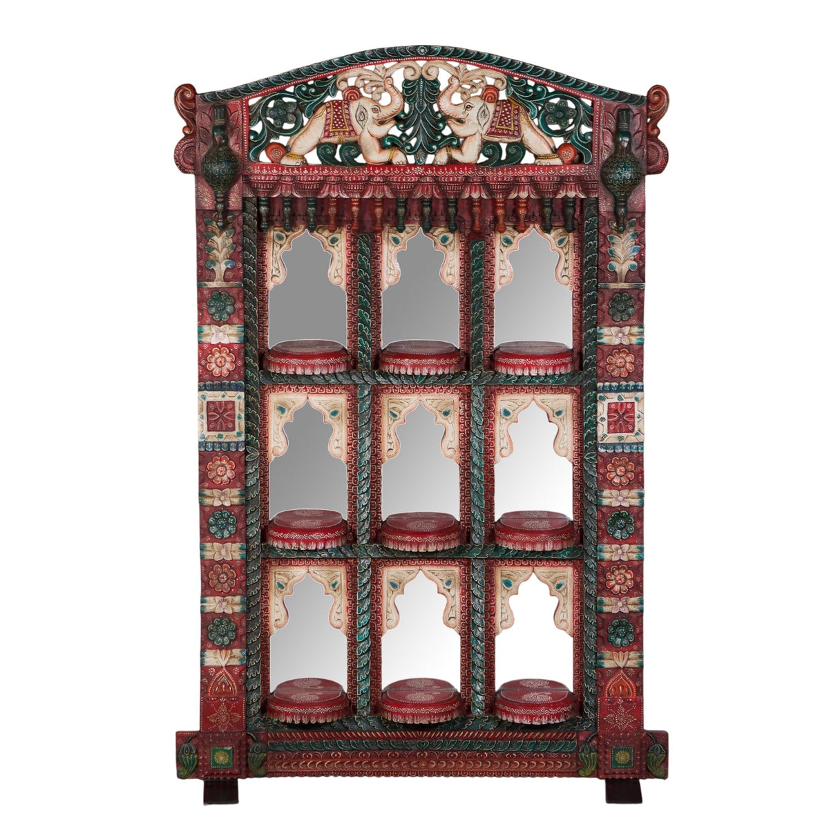 Hand-Painted Elephant Jharokha Mirror by Studio Vastu