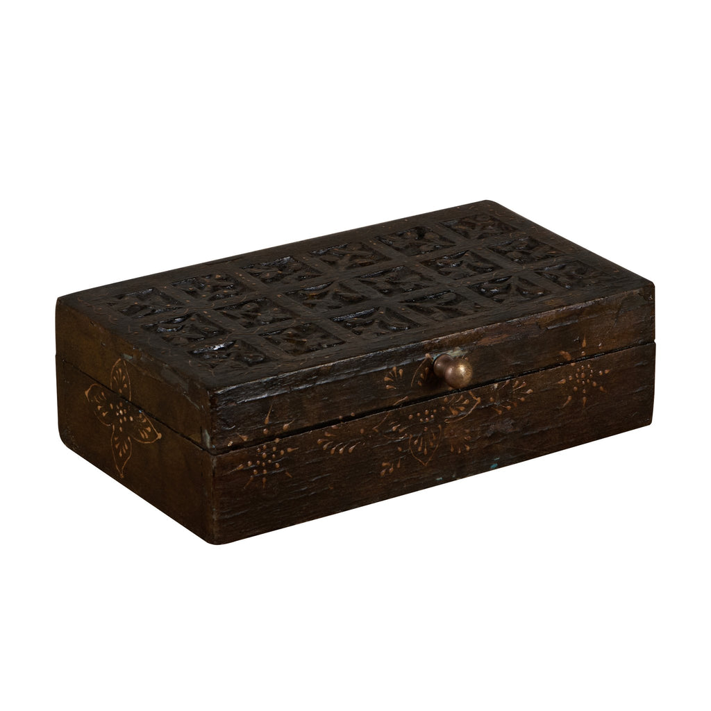 Hand-Painted Floral Keepsake Box by Studio Vastu