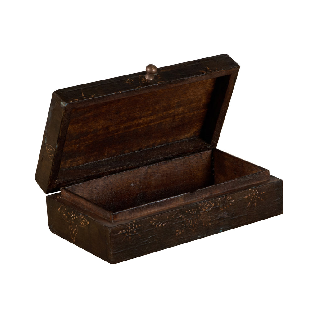 Hand-Painted Floral Keepsake Box by Studio Vastu