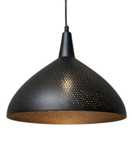 Hand-Pierced Iron Dome Pendant Light by Studio Vastu