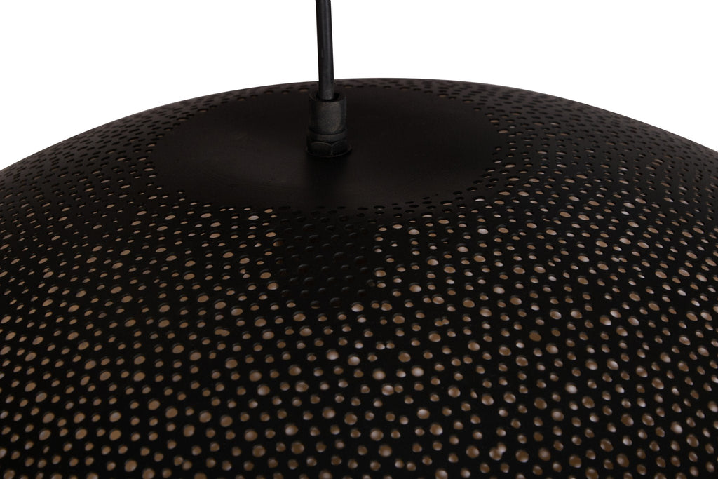 Hand-Punched Black Iron Dome Pendant by Studio Vastu