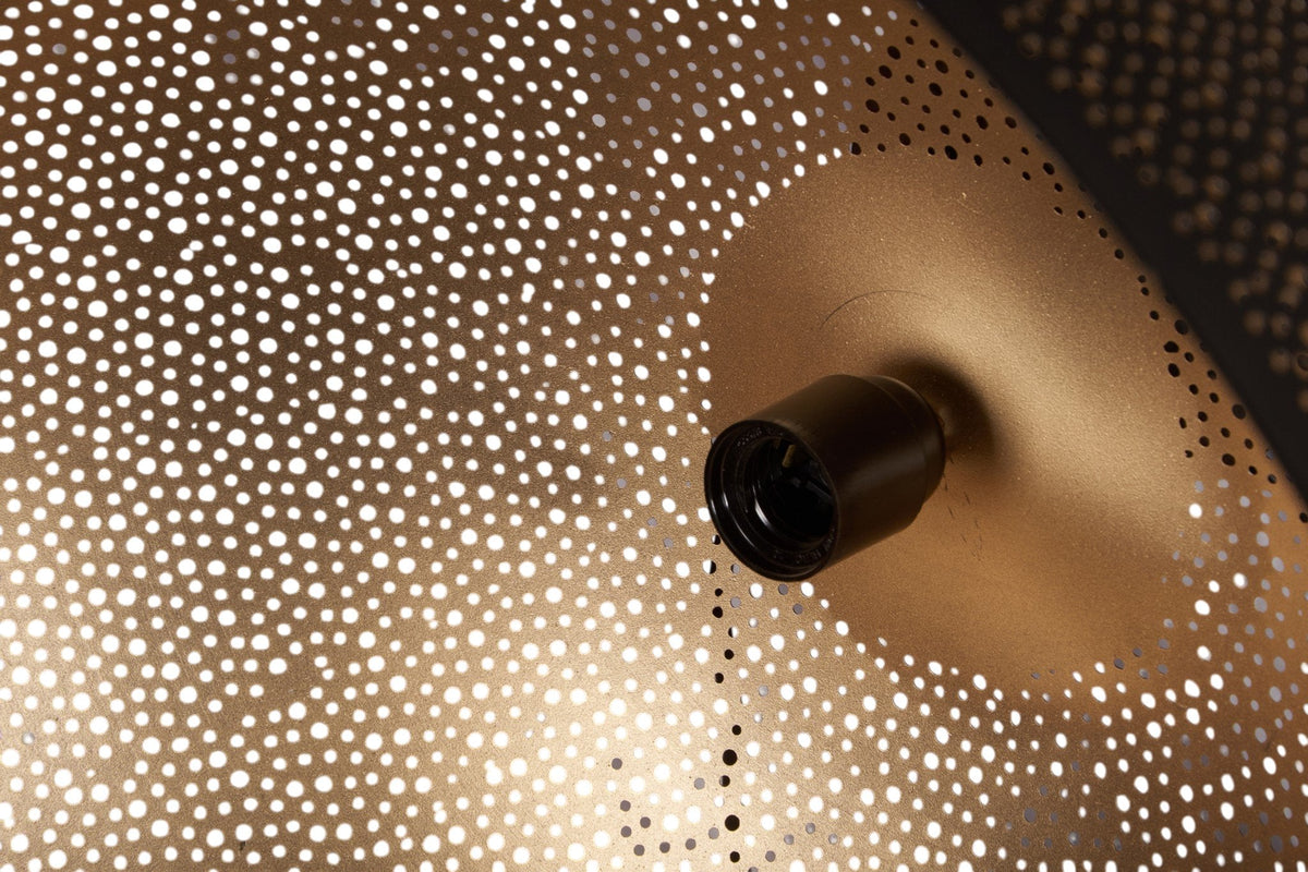 Hand-Punched Black Iron Dome Pendant by Studio Vastu