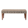Handwoven Dhurrie Turned Wood Bench by Studio Vastu