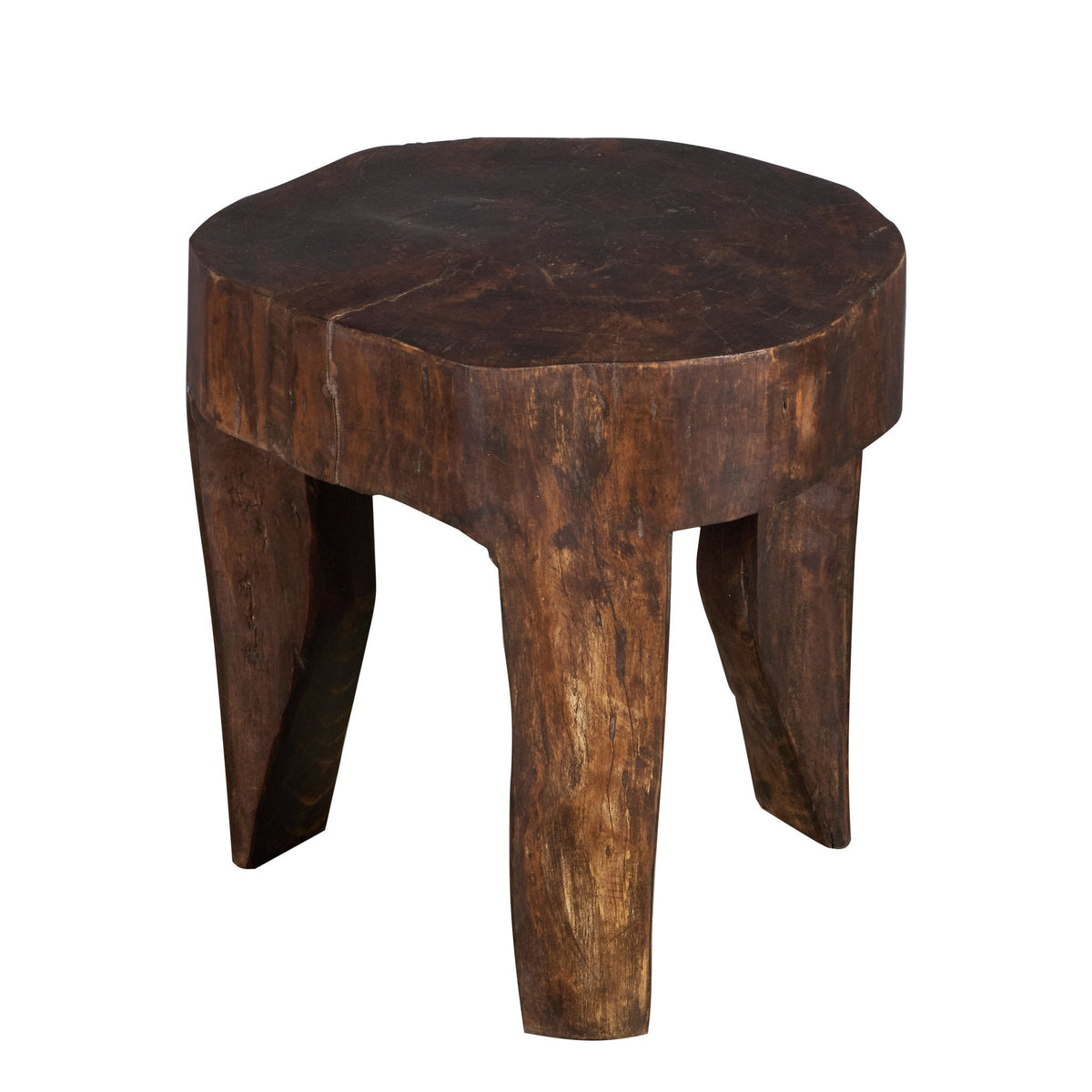 Hardwood Primitive Bajot Stool by Studio Vastu