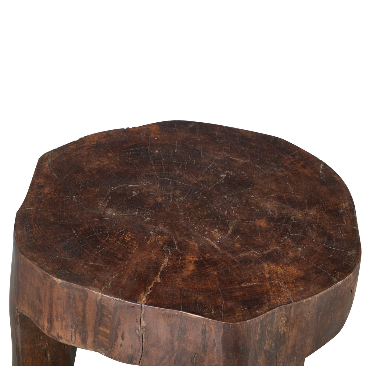 Hardwood Primitive Bajot Stool by Studio Vastu