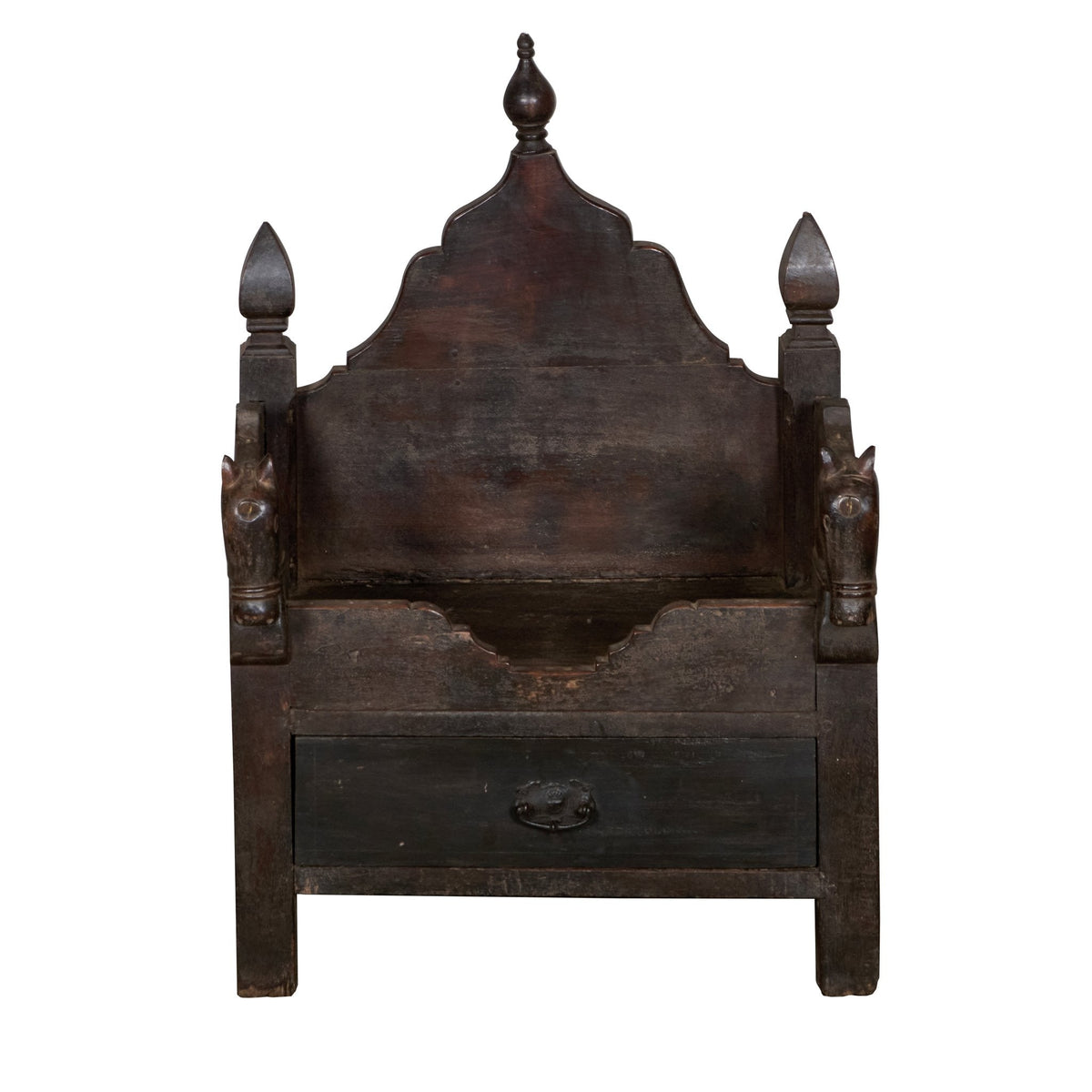 Horse-Motif Wood Singhasan Throne by Studio Vastu