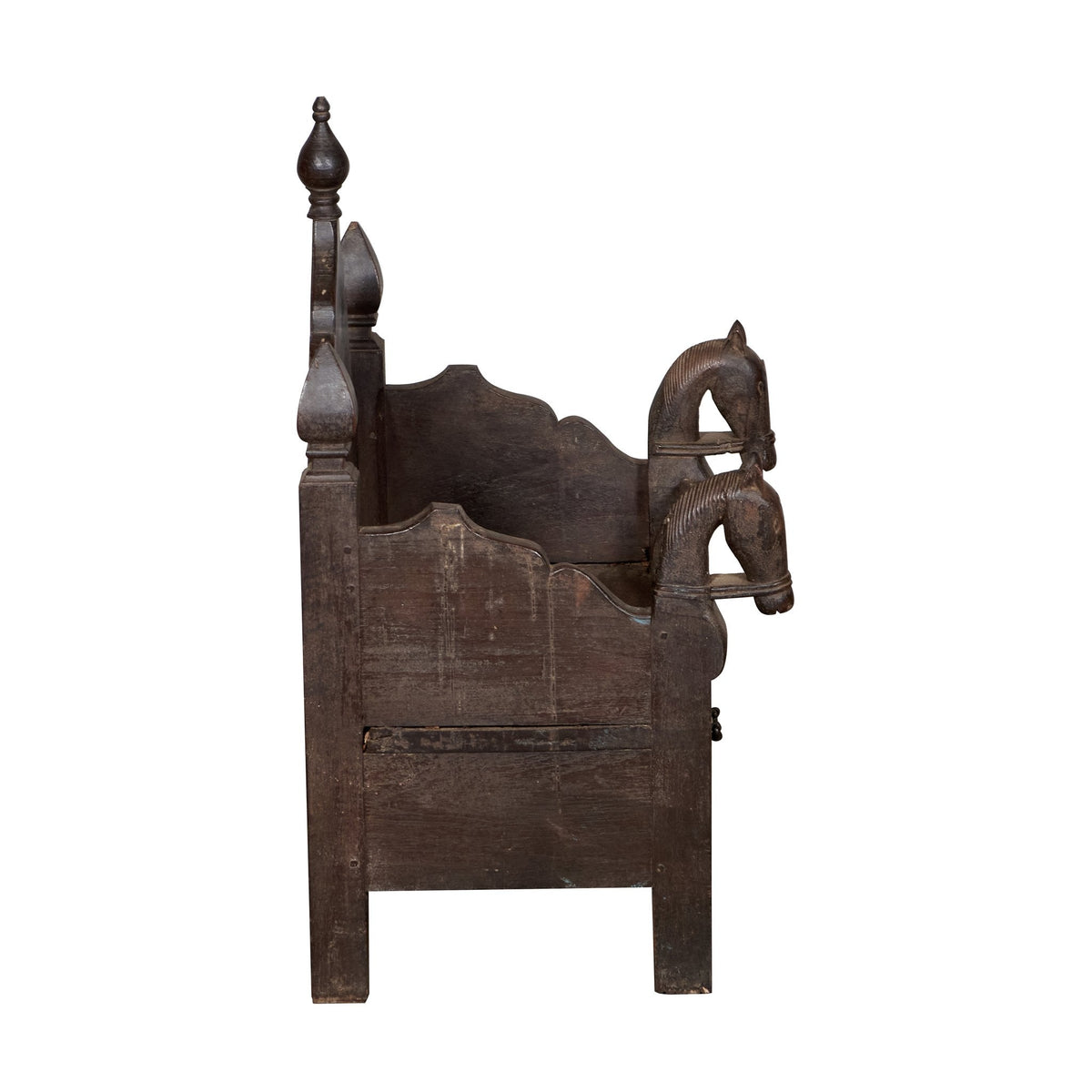 Horse-Motif Wood Singhasan Throne by Studio Vastu