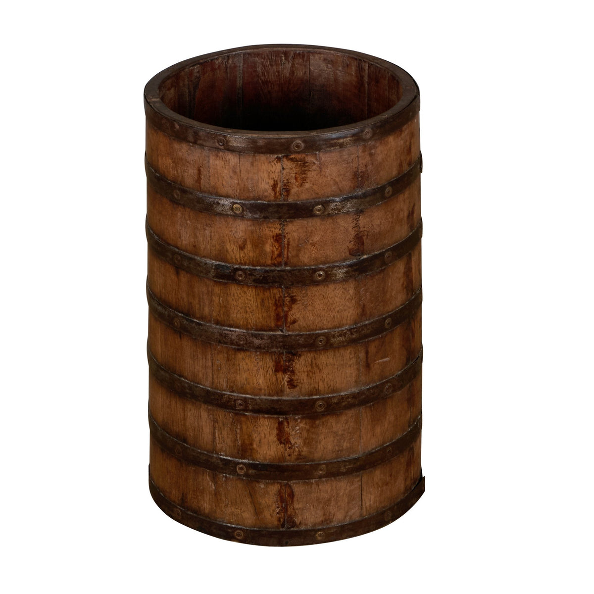 Iron-Bound Wooden Grain Vessel by Studio Vastu