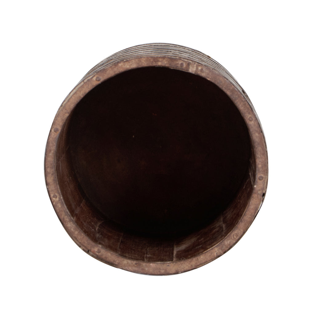 Iron-Bound Wooden Grain Vessel by Studio Vastu