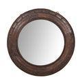 Iron-Studded Vintage Reclaimed Wooden Wheel Mirror by Studio Vastu