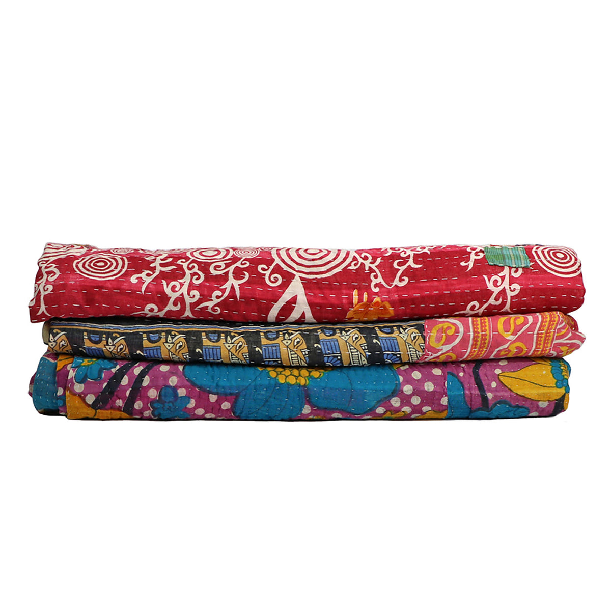 Kantha Embroidered Fabric Throw by Studio Vastu