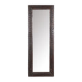 Leaf Motif Carved Wood Mirror by Studio Vastu