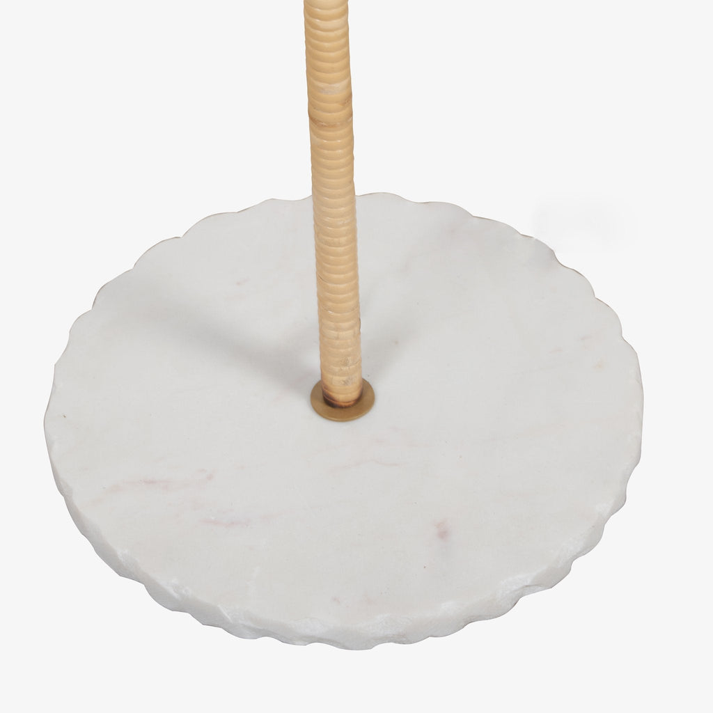 Lily Petal Cane & Marble Floor Lamp by Studio Vastu