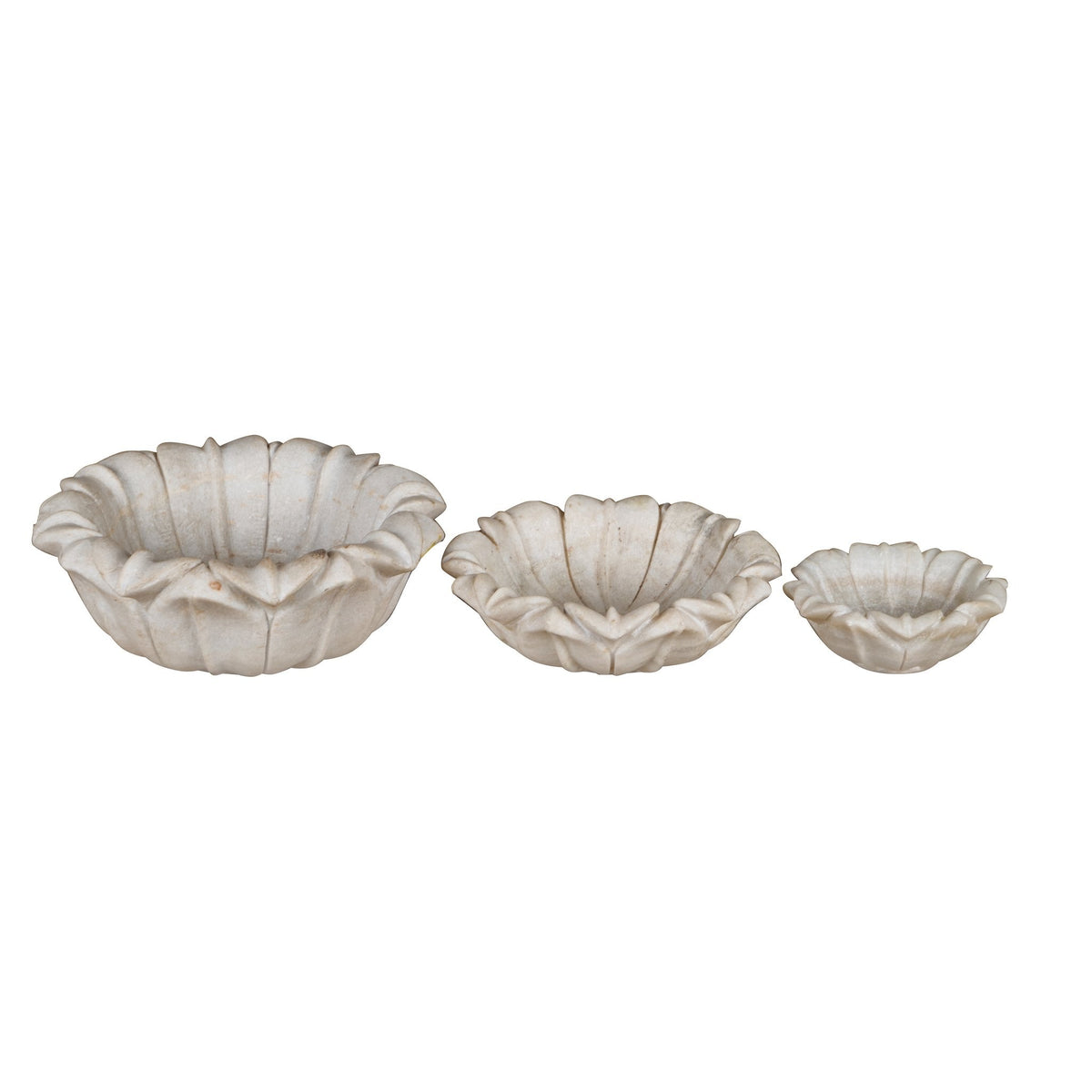 Lotus Marble Bowls Set of 3 by Studio Vastu