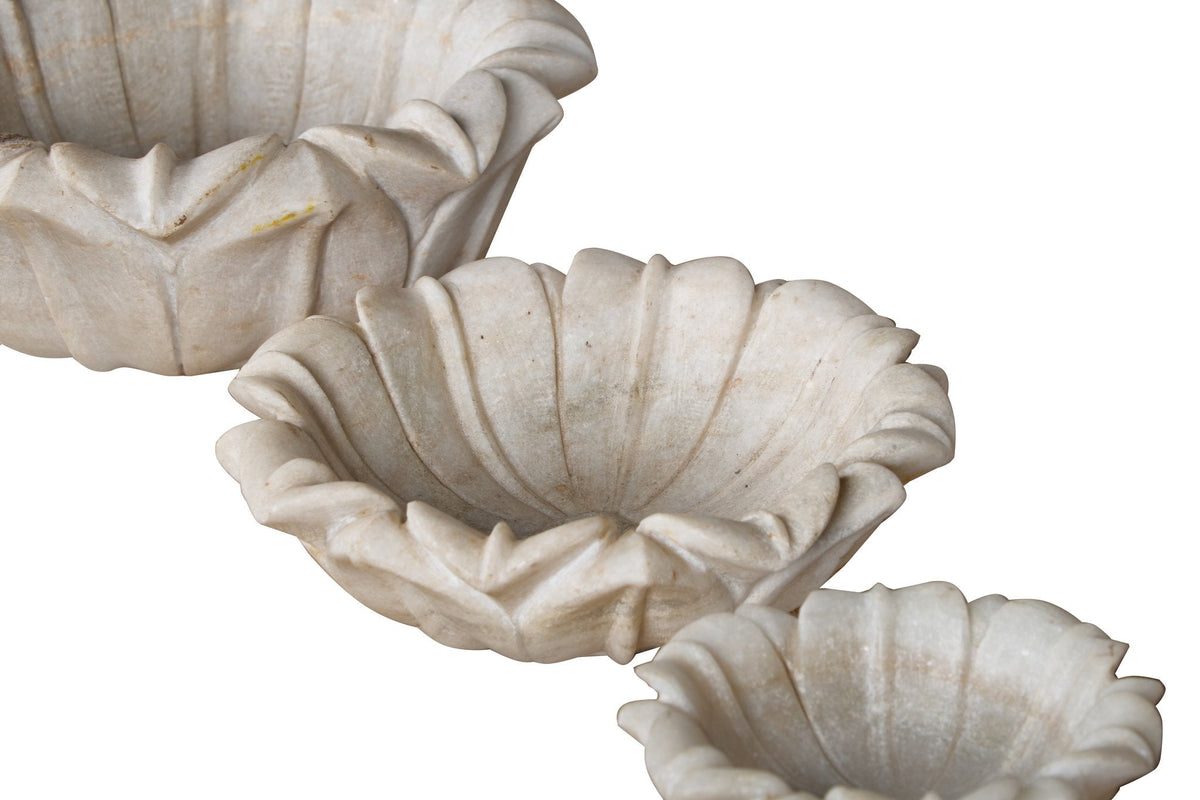 Lotus Marble Bowls Set of 3 by Studio Vastu
