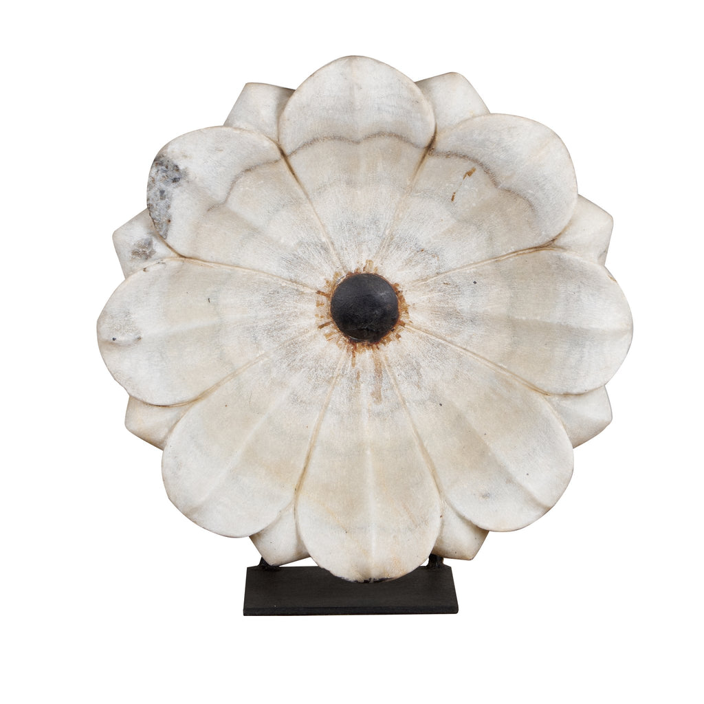 Marble Lotus Medallion Sculpture by Studio Vastu