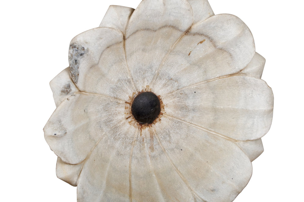 Marble Lotus Medallion Sculpture by Studio Vastu