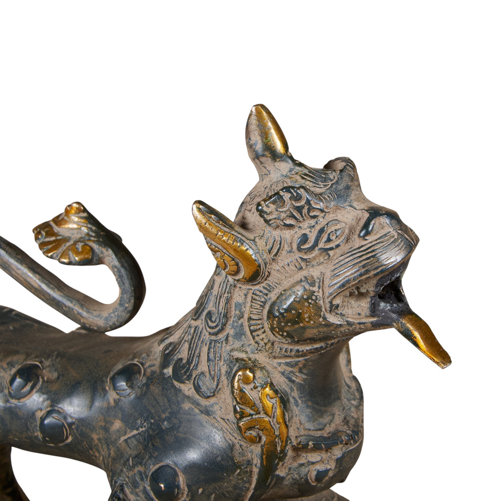 Mythological Brass Lion Figurine by Studio Vastu