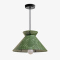 Olive Green Perforated Steel Pendant Light by Studio Vastu