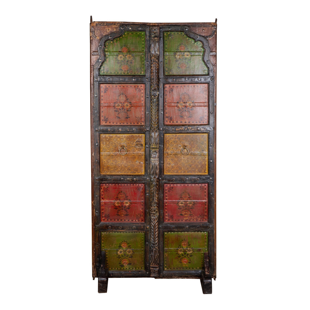 Painted Floral Haveli Door Panel by Studio Vastu