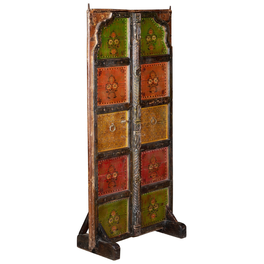 Painted Floral Haveli Door Panel by Studio Vastu