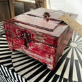 Painted Red Wooden Keepsake Box by Studio Vastu