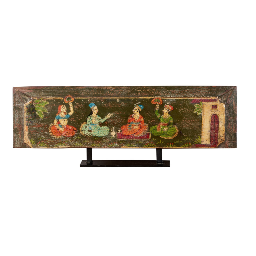 Painted Royal Court Wood Panel on Stand by Studio Vastu